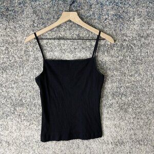 Wilfred Cami Tank Top Womens Small Black Ribbed Knit Spaghetti Strap Stretch
